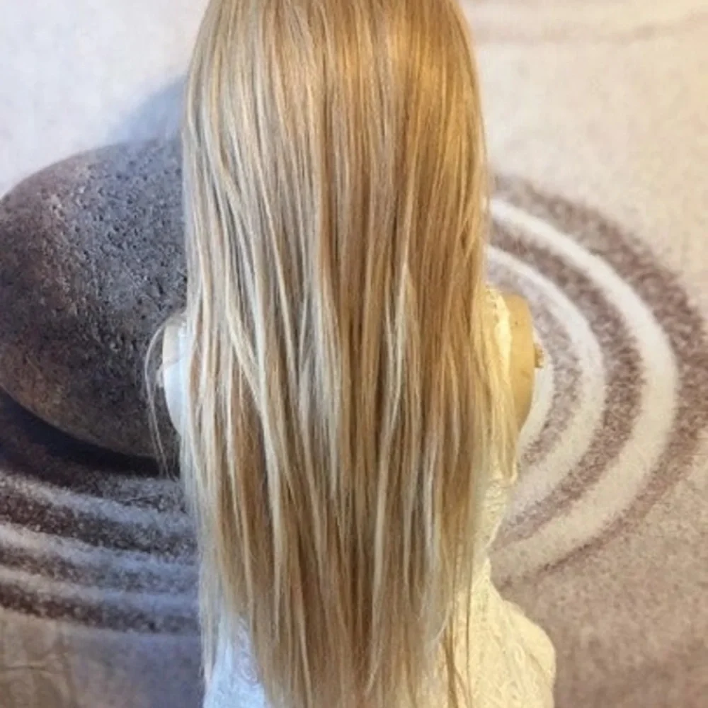 Honey blonde lace front wig straight hair - Picture 2 of 5